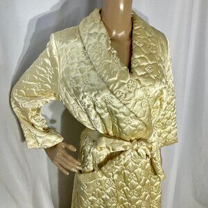 Vintage Rhapsody by Glacier Sz 16 Silky Champagne Robe 3/4 Sleeve
